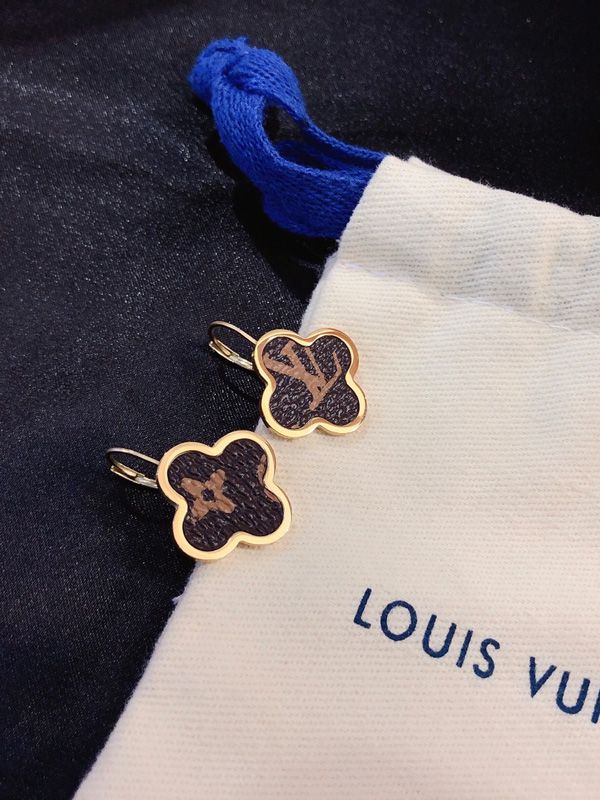 Louis Vuitton earring rose gold brown