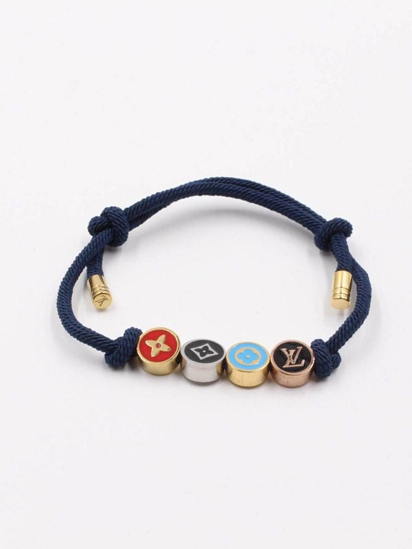 Leather bracelet Louis Vuitton Blue in Leather - 36124455