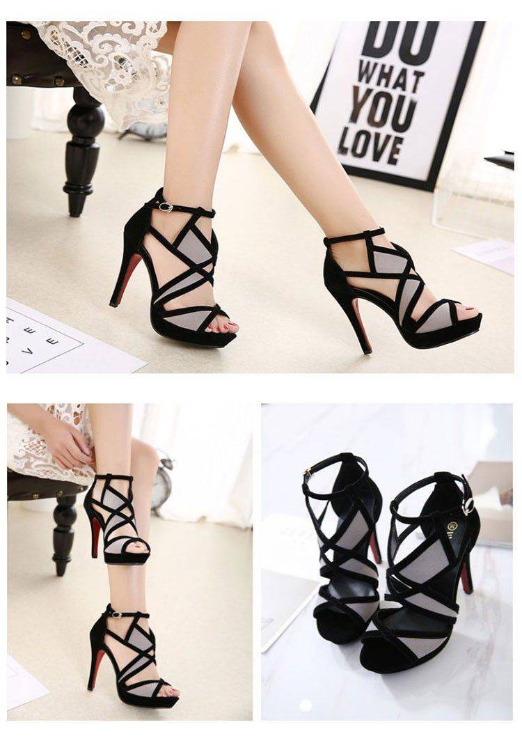 Black summer high heels sales