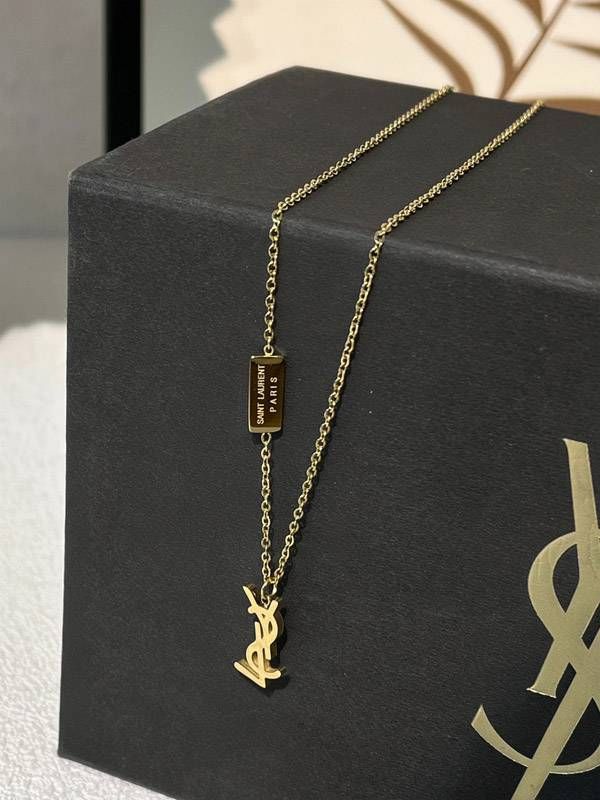 Saint laurent logo necklace new arrivals