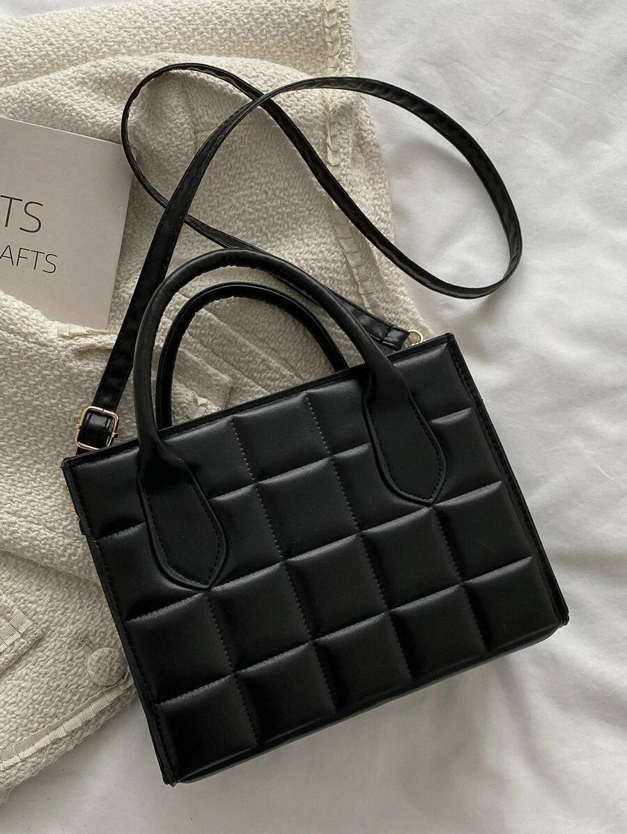 Black square shoulder bag sale