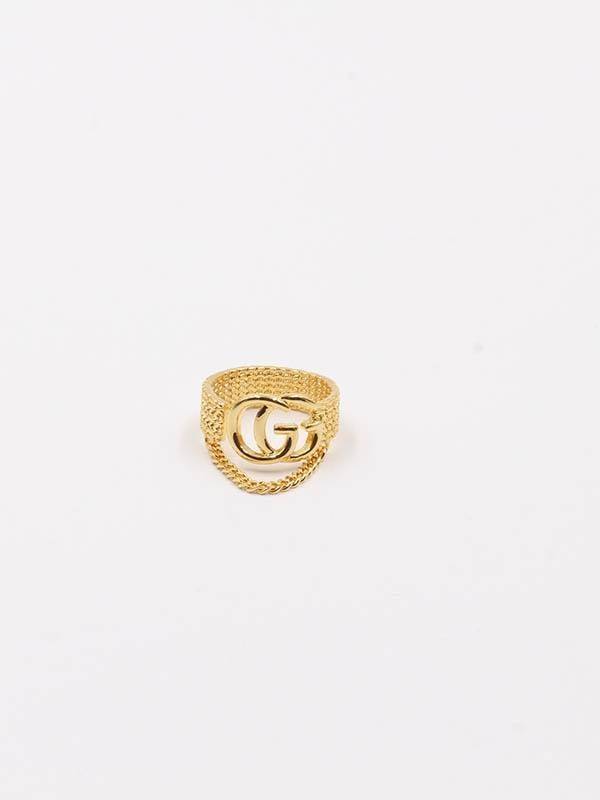 Gucci Interlocking G Open Band Ring - SIZE 7.5 YBC295716001016