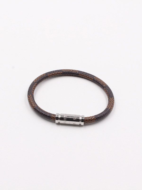 Monogram leather bracelet Louis Vuitton Brown in Leather - 33933851