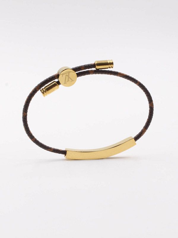 Louis Vuitton bracelet for women, brown leather, SLIM