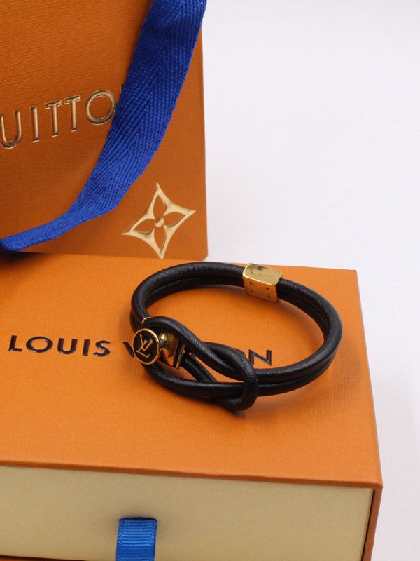 Leather bracelet Louis Vuitton Black in Leather - 25507345