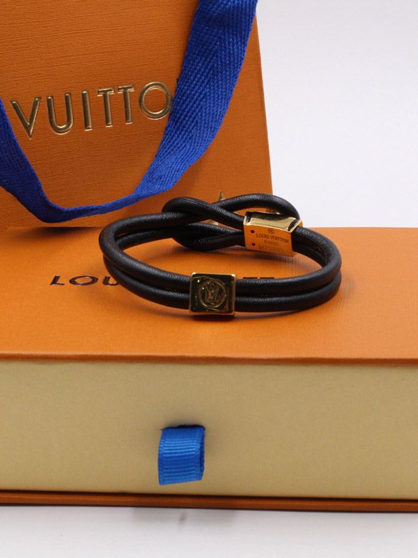 Louis Vuitton Leather Black Fashion Bracelets for sale