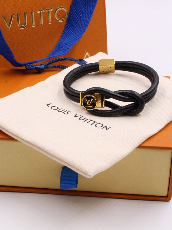 Louis Vuitton Leather Black Fashion Bracelets for sale