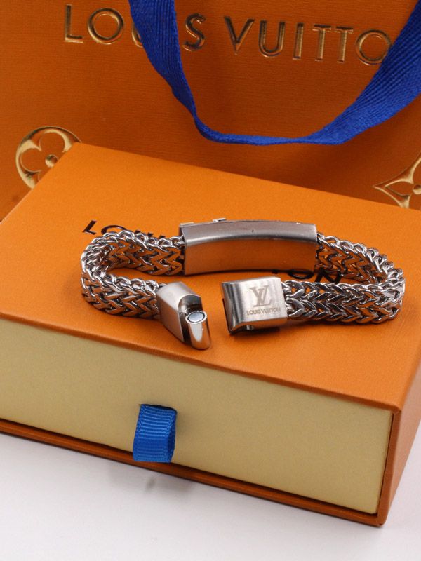LV Louis Vuitton Fashion Women Stainless Steel Crystal Bracelet
