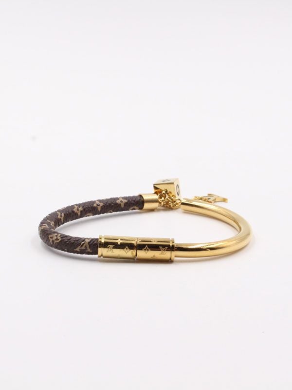 Louis Vuitton Half With Chain Leather Bracelet