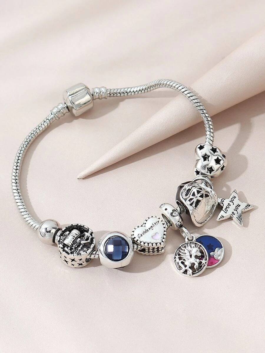Pandora Blue Pansy Flower Necklace, latest offers on Pandora jewels talla 50
