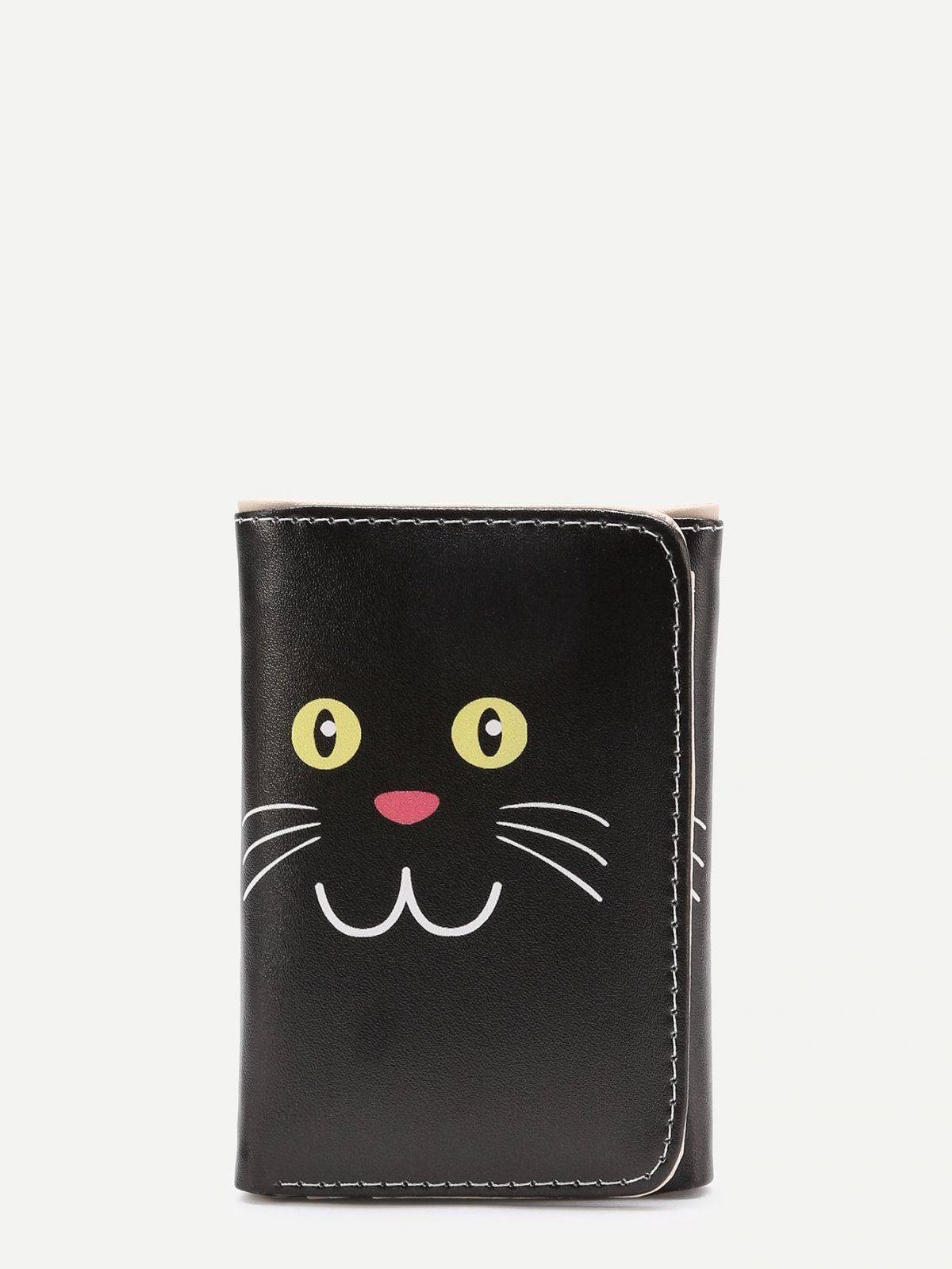 Mini Genuine Leather Coin Purse Kawaii Cute Cat Card Case - Temu