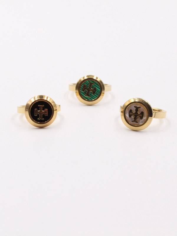 Tory Burch mother-of-pearl rings