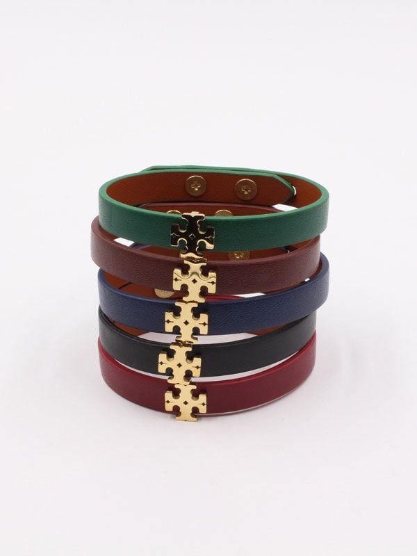 Tory Burch leather bracelet with flat logo