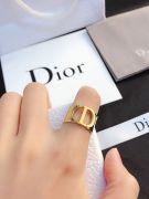 Dior wide gold logo ring-4