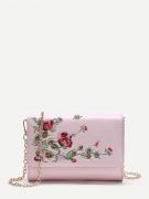 Leather bag with floral pattern-1