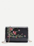 Leather bag with floral pattern-5