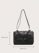 Black quilted square bag-5