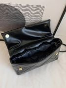 Black quilted square bag-4