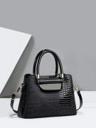 Black leather square bag-1