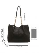 Large black leather bag-1