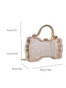 Women's gold transparent satchel bags-5