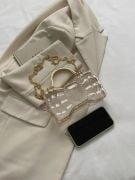 Women's gold transparent satchel bags-7