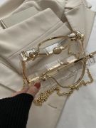 Women's gold transparent satchel bags-2