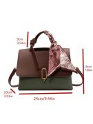 Two-tone square bag decorated with a scarf-4