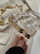 Women's gold transparent satchel bags-3
