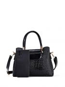 Black leather square bag-4