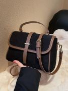 Square bag with leather strap-7