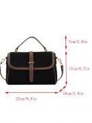Square bag with leather strap-4