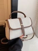 Square bag with leather strap-5