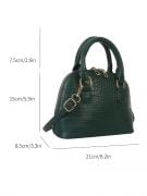 Leather-embossed dome bag-6