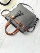 Black handbag with ribbon-3
