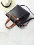 Black handbag with ribbon-6