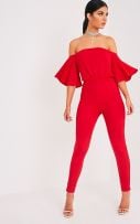 Jumpsuit red with open shoulder-1