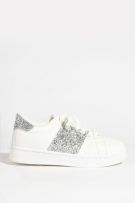 Women sport shoes with silver glitter-1