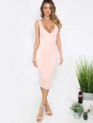 Tight pink dress Nude back sleeveless-1
