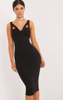 Medium black dress with open back-1