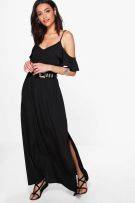 Black maxi dress with belt-1