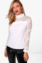 White blouse with transparent sleeves-2
