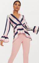 Pink striped blouse-1