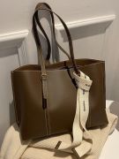 Beige hand bag and shoulder bag-12