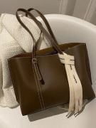 Beige hand bag and shoulder bag-9