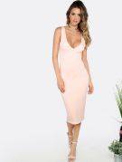 Tight pink dress Nude back sleeveless-2
