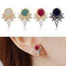 Zirconia earring wreath and colorful pink-2