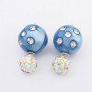 Double crystal colored earring-2