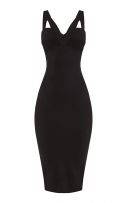 Medium black dress with open back-2