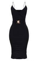 Black Dress Medium Length-5